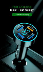 Incarcator auto Smart Fast Charging putere 66W negru
