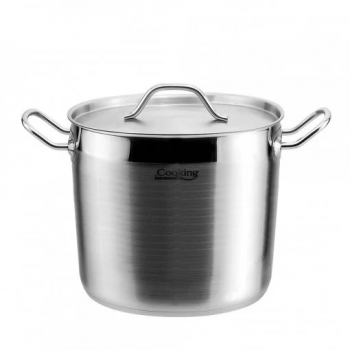 Oala cu capac din inox capacitate 16l dimensiune 30 x 23 cm baza inductie Argintiu 