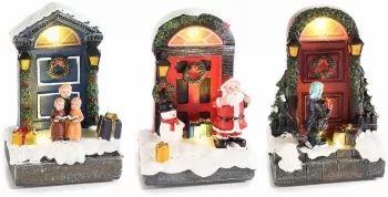 Set 3 decoratiuni Craciun cu led 9x5.5x12.5 cm 