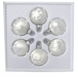 Set 6 globuri decoratiune Craciun glob suflat din gura diametru 6 cm 807769 