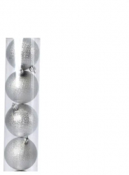 Set 6 globuri decorative de Craciun sistem antispargere culoare argintiu 807733 