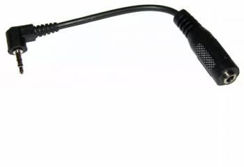 Cablu adaptor Jack 2.5 mm 90 grade la 3.5 mm mama pe fir 5cm negru ZLA0580