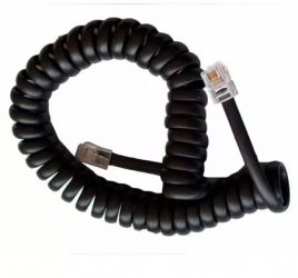 Cablu telefonic RJ10 spiralat 4.2m negru 