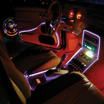 Fir cu lumina ambientala pentru auto neon flexibil 32 mm culoare verde lemon 