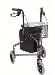 Rolator ortopedic pliabil cu 3 roti si cos de cumparaturi 