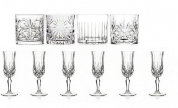 Set 4 Pahare Mixology Rcr+Set 6 Pahare Sampanie Cu Picior Opera Rcr