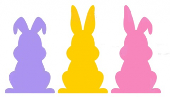 Set sticker decorativ 3 iepurasi colorati 20x30 cm 6 seturi 