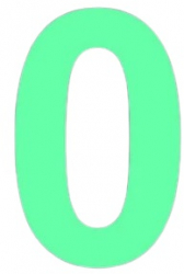 Sticker decorativ Cifre autoadezive Cifra 0 inaltime 10 cm verde fluorescent 
