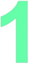 Sticker decorativ Cifre autoadezive Cifra 1 inaltime 10 cm verde fluorescent 
