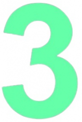 Sticker decorativ Cifre autoadezive Cifra 3 inaltime 10 cm verde fluorescent 