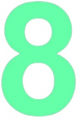 Sticker decorativ Cifre autoadezive Cifra 8 inaltime 10 cm verde fluorescent 
