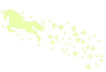 Sticker decorativ Unicorn fosforescent 60 x 35 cm