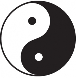 Sticker decorativ Yin si Yang Negru 40x38 cm 