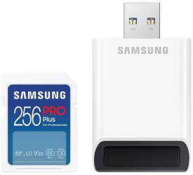 Card memorie Samsung SDXC PRO Plus (2023) UHS-1 Clasa 10 256GB + Cititor card