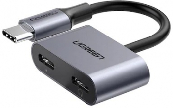 Adaptor incarcare si audio Type-C T la 2XTypeC M UGREEN 