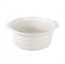 Bol ceramic mare cuptor cu manere Pyrex alb 24 cm 