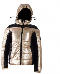 Jacheta femei basic culoare auriu de iarna speciala pentru ski cu gluga imblanita XL 