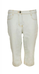 Jeansi trei sferturi M and S Mode talie inalta de dama Crem 44 
