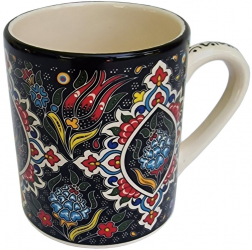 Cana ceramica handmade 300 ml 8 x 10 cm 220 gr EHA - Multicolor/Negru 