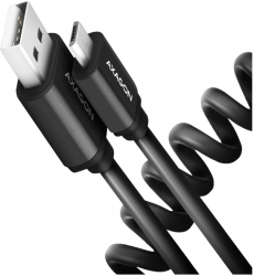 Cablu Axagon Twister Micro USB la USB-A QC3.0 2.4A 60cm negru 