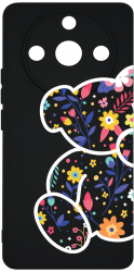 Husa BestCase Comp Cu Realme 11 Pro 5G Flower Teddy Bear SLIM 1.2MM Microfibra Negru PB 983 