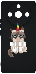 Husa BestCase Comp Cu Realme 11 Pro 5G Grumpy Unicorn Mode SLIM 1.2MM Microfibra Negru PB 654 