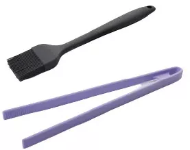 Set 2 ustensile ornare prajituri Ibili-Ecoprof silicon 25/29 cm negru/lila 
