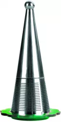 Infusor ceai conic Ibili-Accesorios otel inoxidabil 18/10 11 cm argintiu/verde 