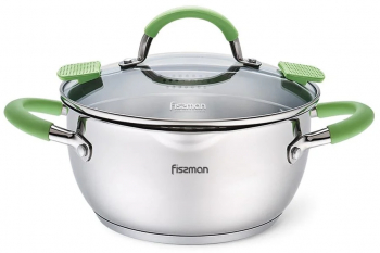 Oala Fissman-Charlotte 24x12.5cm 4.7l argintiu/verde otel inoxidabil 