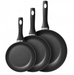 Set 3 tigai universale BergHOFF-Essentials aluminiu 20/24/28 cm negru