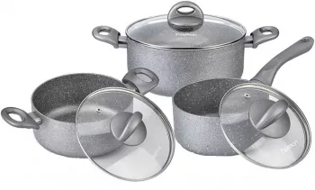 Set de oale Fissman-Moon Stone 6 piese aluminiu gri 