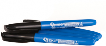 Set markere permanente subtiri pentru constructii negru 2 mm Geko G29021 