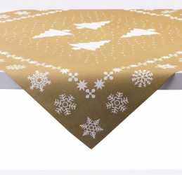 Fata de masa Linclass - White Tree auriu / 80 x 80 cm / 1 buc 