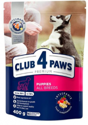 Hrana uscata completa pentru catei juniori de toate rasele Club 4 Paws Cu pui 400g 