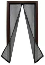 Plasa cu magnet pentru usa impotriva tantarilor mustelor si altor insecte neagra 218x96 cm MCTON 