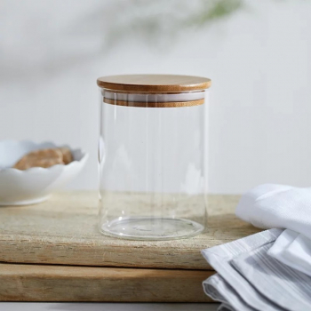 Recipient de sticla borosilicata MAXI FLAVOUR pentru alimente cu capac bambus 800 ml Studio Casa