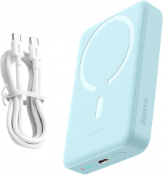 Baterie externa Baseus Magnetic Mini 10.000 mAh 30W Wireless Fast Charge Albastru 
