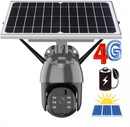 Camera de Supraveghere 4G cu Panou Solar TSS-S03N 4MP FullHD Slot SD Card cu Acumulatori Inclusi 