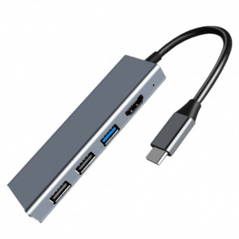 Adaptor Hub Multifunctional 7 In 1 Techstar® ZFZ7IN1 HDMI 4K USB-C 1 X USB 3.0 2 X USB 2.0 Cititor de ca 