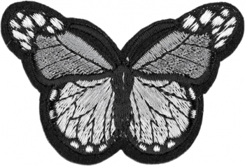 Aplicatie termoadeziva brodata Crisalida 48 x 70 mm fluture Gri 
