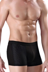 Boxeri sexy pentru barbati material respirabil Negru L