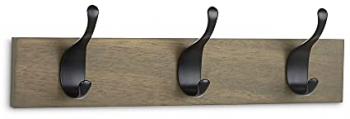 Cuier din lemn 3 carlige standard 34 cm lemn de hambar pachet de 2 