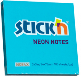Notes Autoadeziv 76 X 76 Mm 100 File Stickn - Albastru Neon 