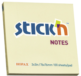 Notes Autoadeziv 76 X 76 Mm 100 File Stickn - Galben Pastel 