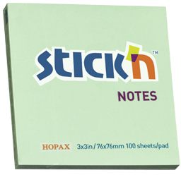 Notes Autoadeziv 76 X 76 Mm 100 File Stickn - Verde Pastel 