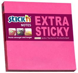 Notes Autoadeziv Extra-sticky 76 X 76mm 90 File Stickn - Magenta Neon 