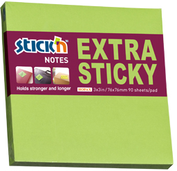 Notes Autoadeziv Extra-sticky 76 X 76mm 90 File Stickn - Verde Neon 