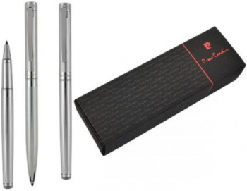 Set instrumente de scris de lux pix si rollerpen Pierre Cardin Renee argintiu 