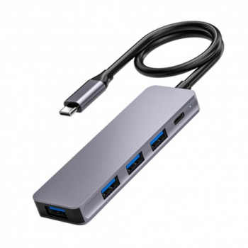 Adaptor Hub Multifunctional 5 In 1 Techstar® ZFZ5IN1C USB-C 4 X USB 3.0 PD Port Compatibil PC Memorie US 