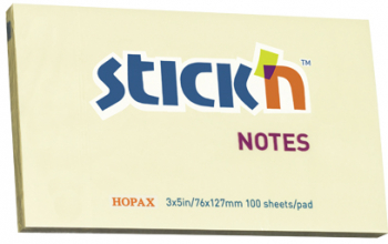 Notes Autoadeziv 76 X 127 Mm 100 File Stickn - Galben Pastel 